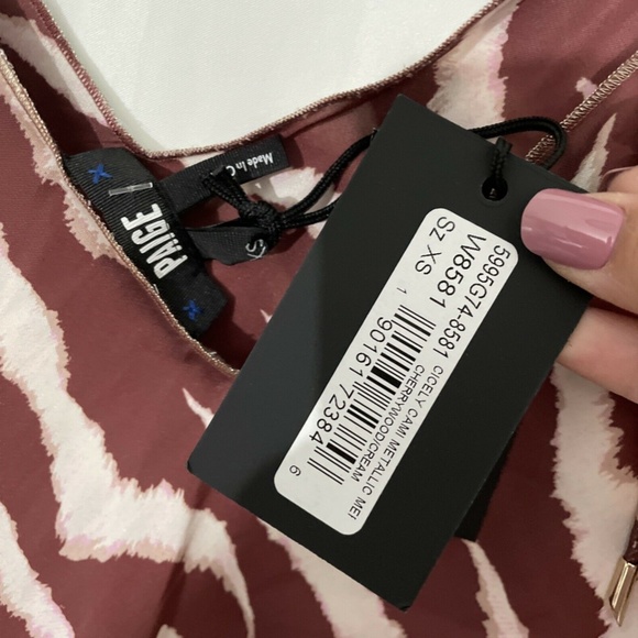 NWT $159 Paige Cicely‎ Metallic Merrow Edge Camisole Tank Top [SZ XS ] - Picture 10 of 12